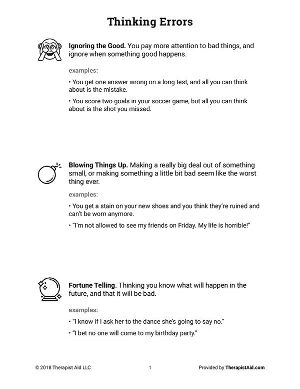 CBT Thinking Errors PDF cover