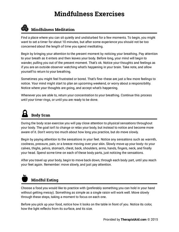 Mindfulness Exercises PDF cover