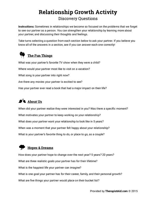 Relationship Growth Activity PDF cover