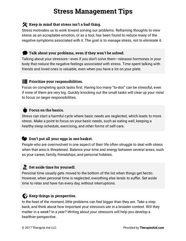 Stress Management Tips PDF cover