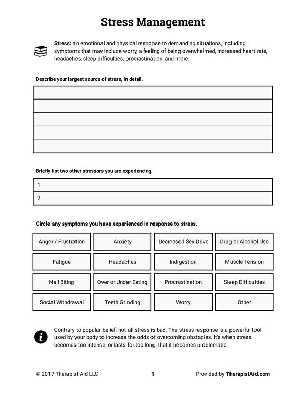 Stress Management PDF cover